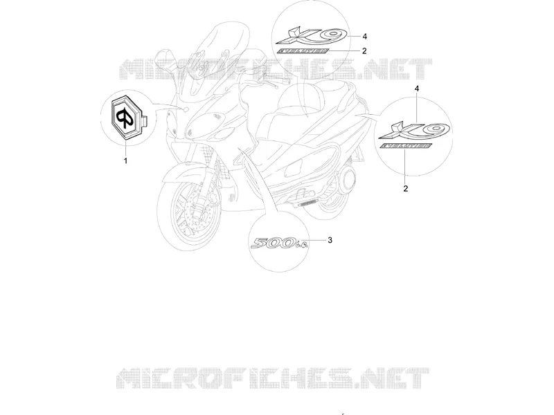 Monogrammes - Decorations PIAGGIO PIAGGIO-SCOOTER 500 X9 2007  X9 Evolution