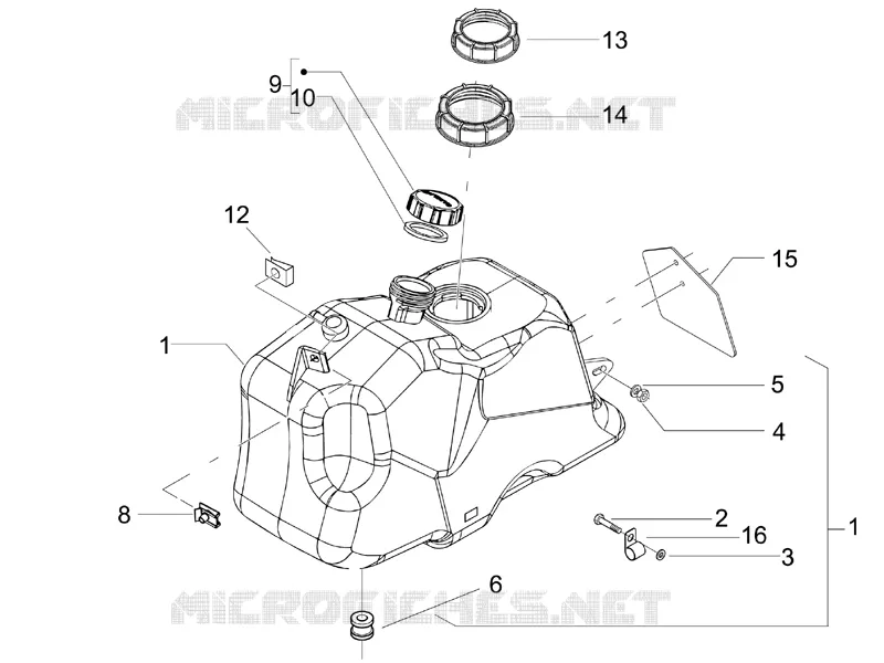 Réservoir carburant PIAGGIO PIAGGIO-SCOOTER 500 X9 2007  X9 Evolution ABS