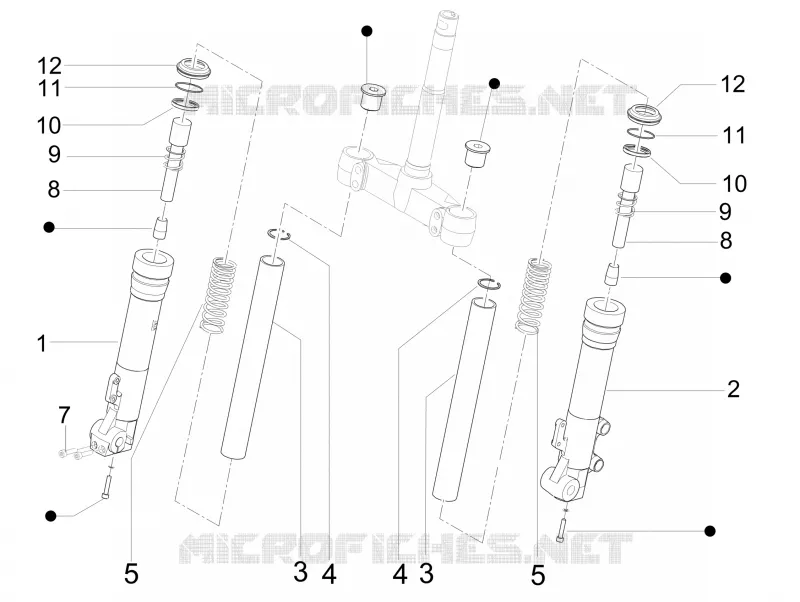 Composants de la fourche (Escorts) PIAGGIO PIAGGIO-SCOOTER 125 X-EVO 2014  X Evo Euro 3