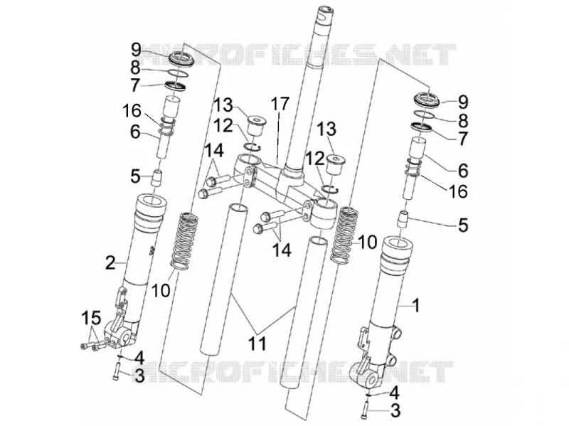 Composants de la fourche (Kayaba) PIAGGIO PIAGGIO-SCOOTER 125 X-EVO 2013  X Evo Euro 3