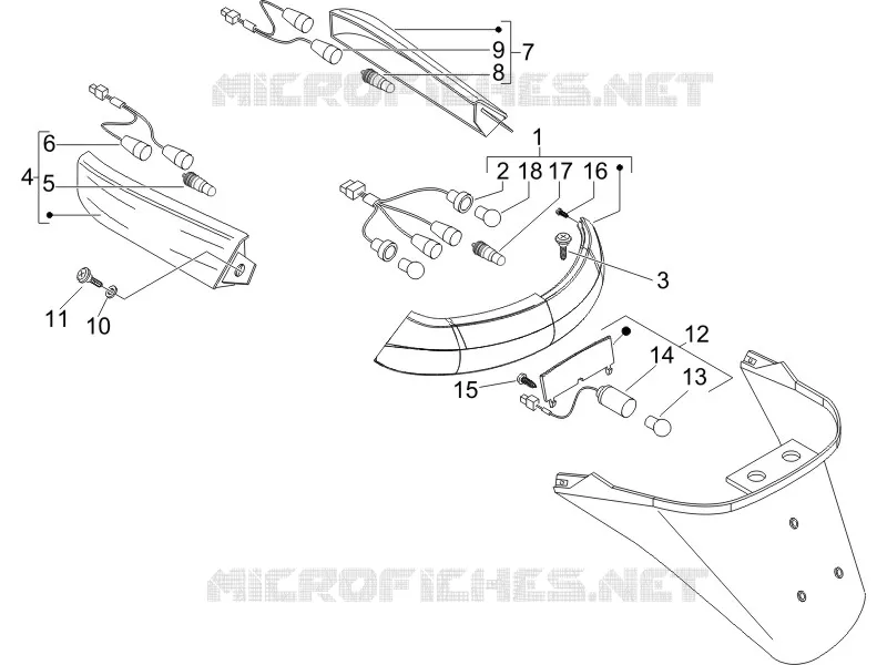Eclairages arrière - Clignotants PIAGGIO PIAGGIO-SCOOTER 125 X-EVO 2009  X Evo Euro 3