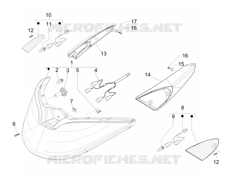 Eclairages avant - Clignotants PIAGGIO PIAGGIO-SCOOTER 125 X-EVO 2011  X Evo Euro 3