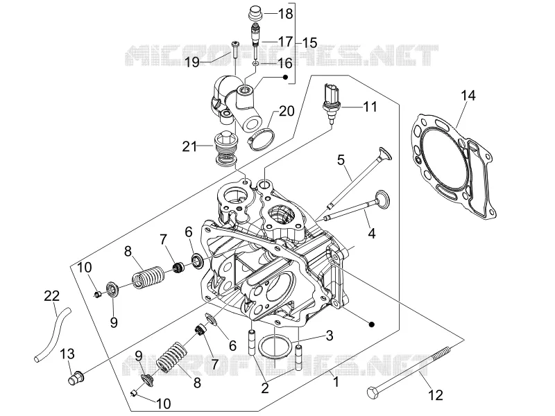 Ensemble culasse - Soupape PIAGGIO PIAGGIO-SCOOTER 125 X-EVO 2010  X Evo Euro 3