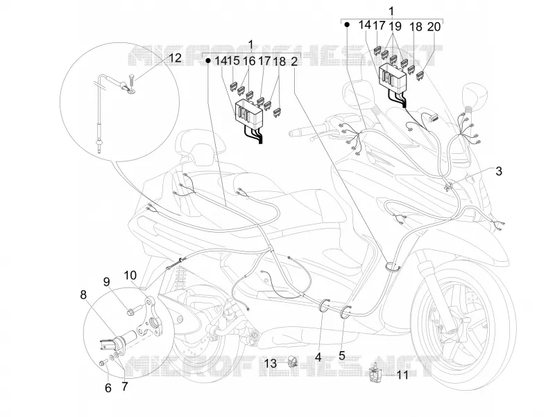 Faisceau de câbles principal PIAGGIO PIAGGIO-SCOOTER 125 X-EVO 2014  X Evo Euro 3