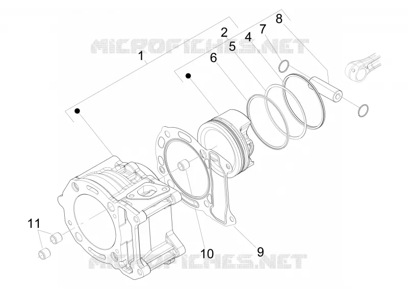 Groupe cylindre-piston-axe PIAGGIO PIAGGIO-SCOOTER 125 X-EVO 2014  X Evo Euro 3