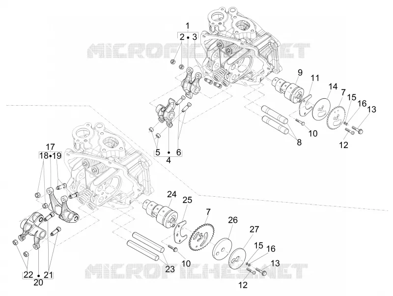 Groupe support balanciers PIAGGIO PIAGGIO-SCOOTER 125 X-EVO 2009  X Evo Euro 3
