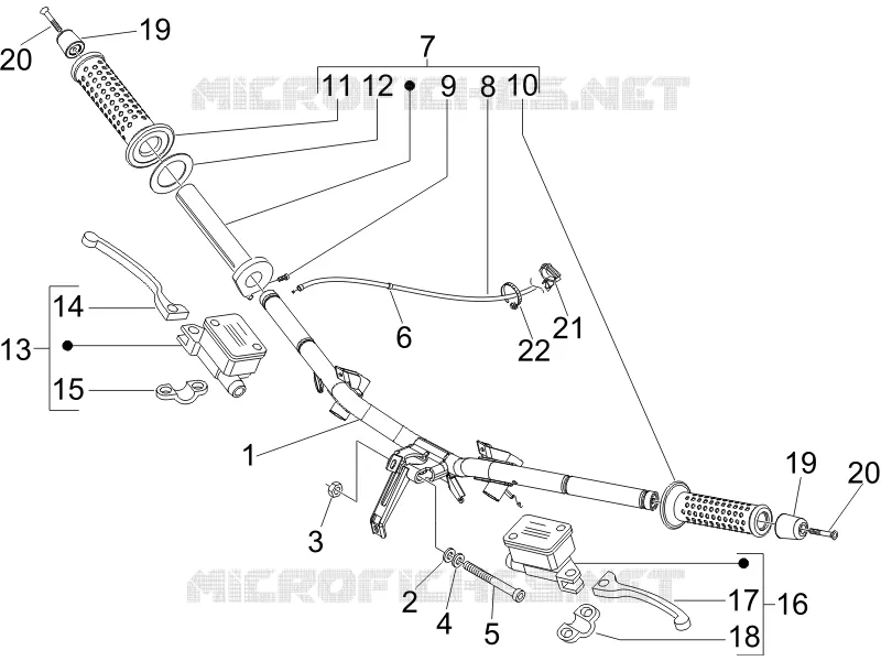 Guidon - Maître cylindre PIAGGIO PIAGGIO-SCOOTER 125 X-EVO 2013  X Evo Euro 3
