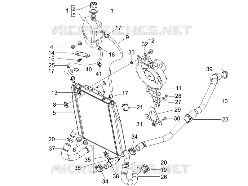 Instalation de refoidissement PIAGGIO PIAGGIO-SCOOTER 125 X-EVO 2007  X Evo Euro 3