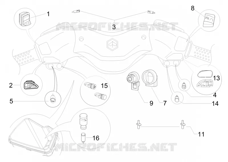 Inverseurs - Commutateurs - Boutons - Interrupteurs PIAGGIO PIAGGIO-SCOOTER 125 X-EVO 2011  X Evo Euro 3