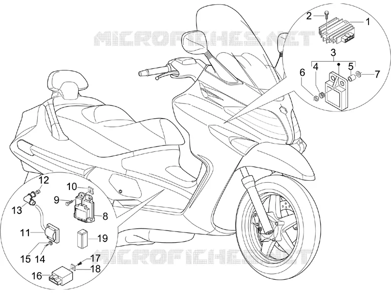 Régulateurs de tension - Centrales electroniques - Bobine H.T. PIAGGIO PIAGGIO-SCOOTER 125 X-EVO 2007  X Evo Euro 3