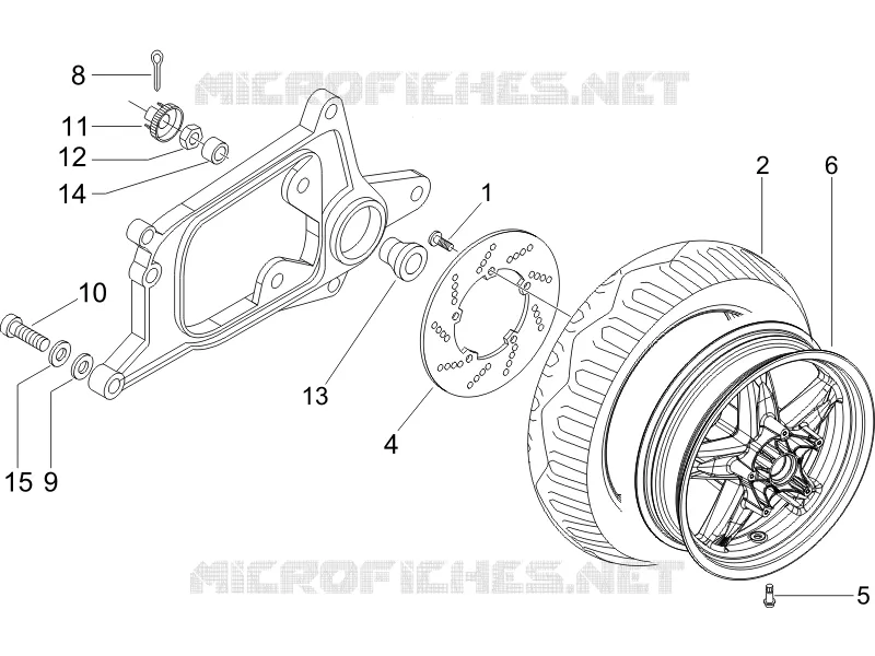 Roue arrière PIAGGIO PIAGGIO-SCOOTER 125 X-EVO 2007  X Evo Euro 3