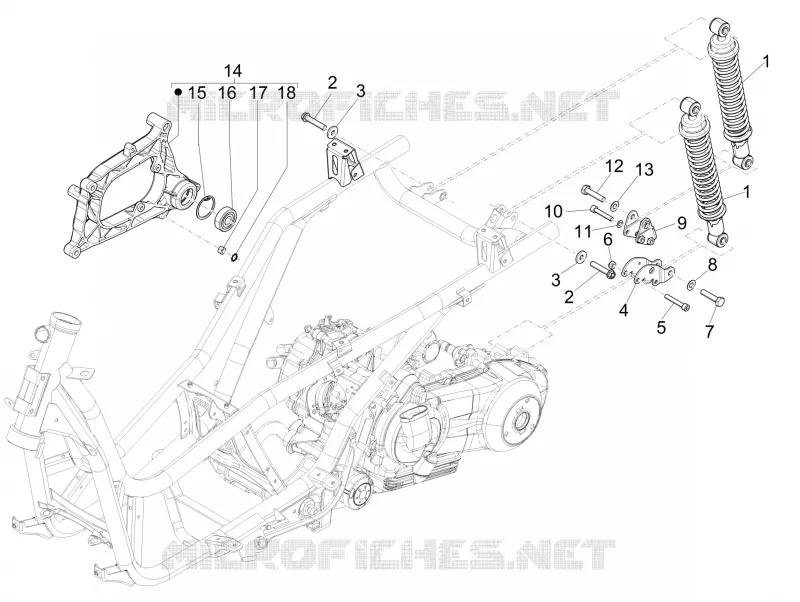 Suspension arrière - Amortisseur/s PIAGGIO PIAGGIO-SCOOTER 125 X-EVO 2011  X Evo Euro 3