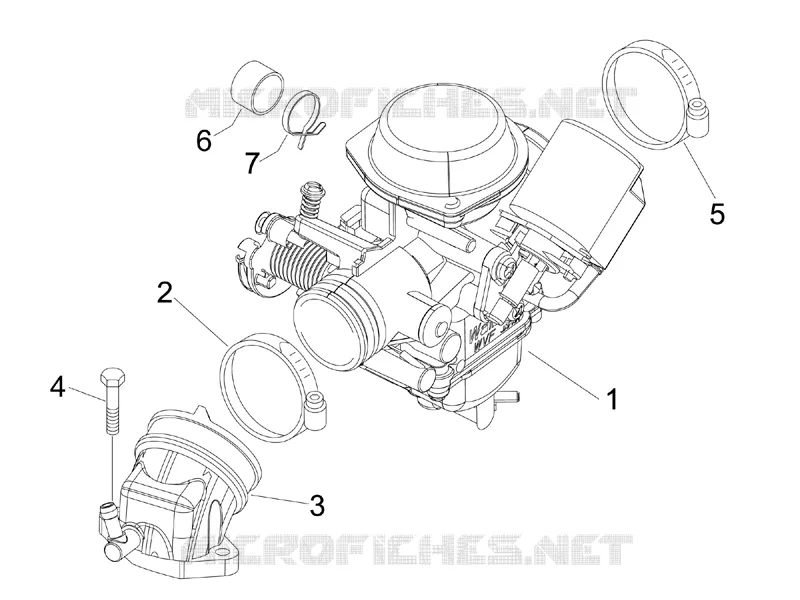 Carburateur complet - Raccord d admission PIAGGIO PIAGGIO-SCOOTER 125 X-EVO 2012  X Evo Euro 3