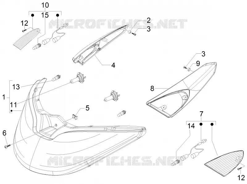 Eclairages avant - Clignotants PIAGGIO PIAGGIO-SCOOTER 125 X-EVO 2015  X Evo Euro 3