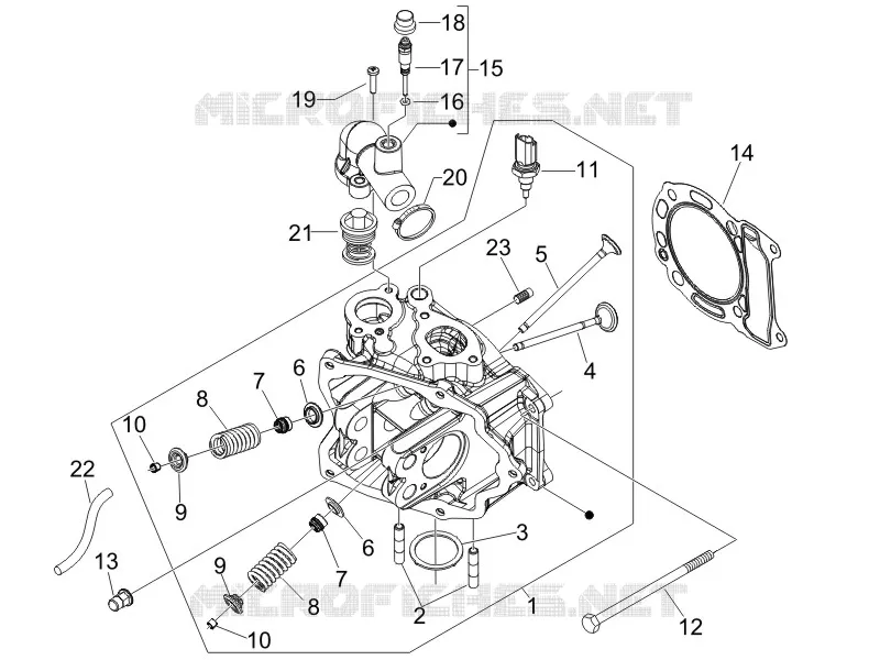 Ensemble culasse - Soupape PIAGGIO PIAGGIO-SCOOTER 125 X-EVO 2010  X Evo Euro 3