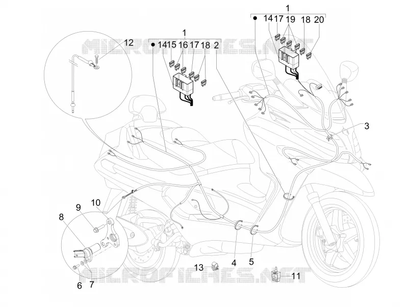 Faisceau de câbles principal PIAGGIO PIAGGIO-SCOOTER 125 X-EVO 2009  X Evo Euro 3