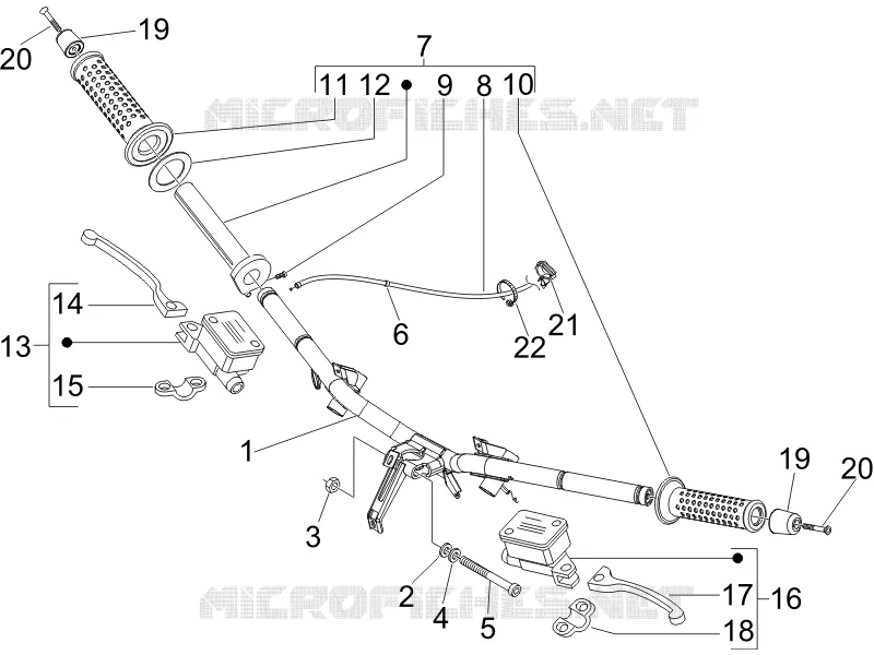 Guidon - Maître cylindre PIAGGIO PIAGGIO-SCOOTER 125 X-EVO 2014  X Evo Euro 3