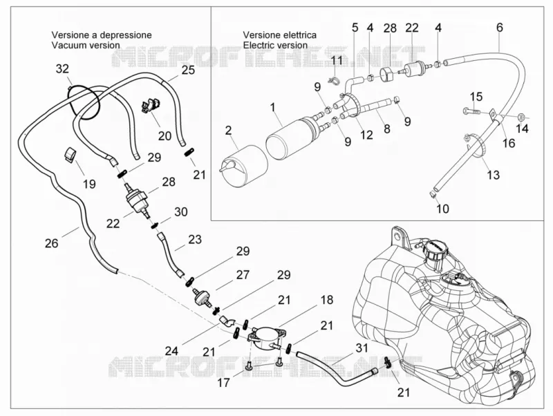 Instalation de l alimentation PIAGGIO PIAGGIO-SCOOTER 125 X-EVO 2009  X Evo Euro 3