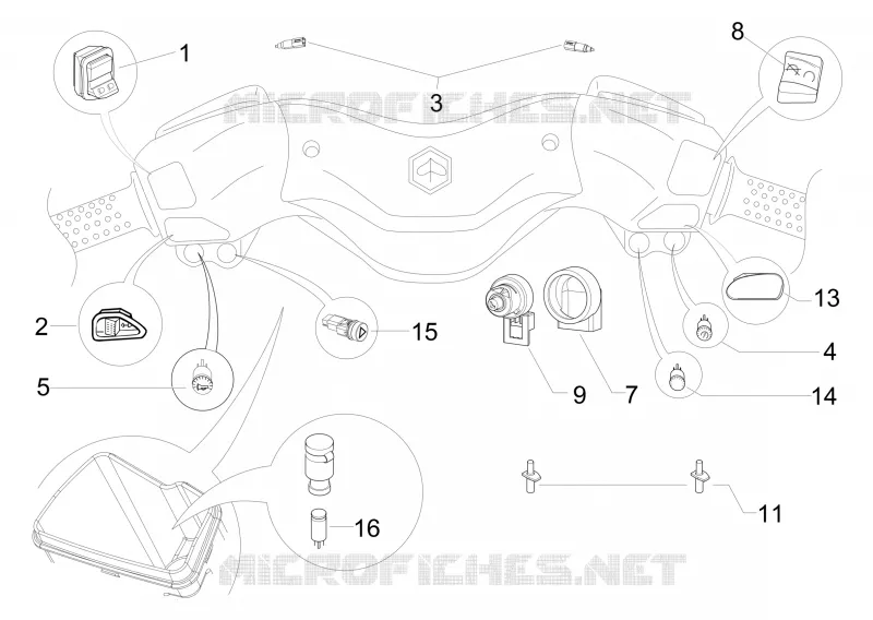 Inverseurs - Commutateurs - Boutons - Interrupteurs PIAGGIO PIAGGIO-SCOOTER 125 X-EVO 2010  X Evo Euro 3
