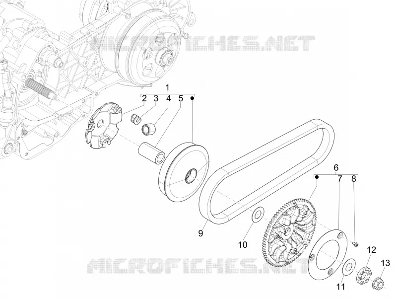 Poulie motrice PIAGGIO PIAGGIO-SCOOTER 125 X-EVO 2009  X Evo Euro 3