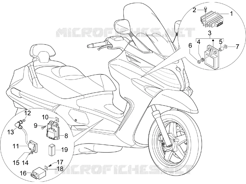 Régulateurs de tension - Centrales electroniques - Bobine H.T. PIAGGIO PIAGGIO-SCOOTER 125 X-EVO 2011  X Evo Euro 3