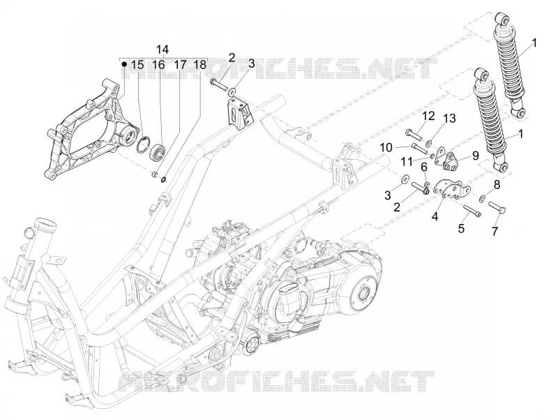 Suspension arrière - Amortisseur/s PIAGGIO PIAGGIO-SCOOTER 125 X-EVO 2007  X Evo Euro 3