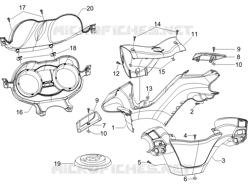 Couvertures guidon PIAGGIO PIAGGIO-SCOOTER 250 X-EVO 2017  X Evo Euro 3