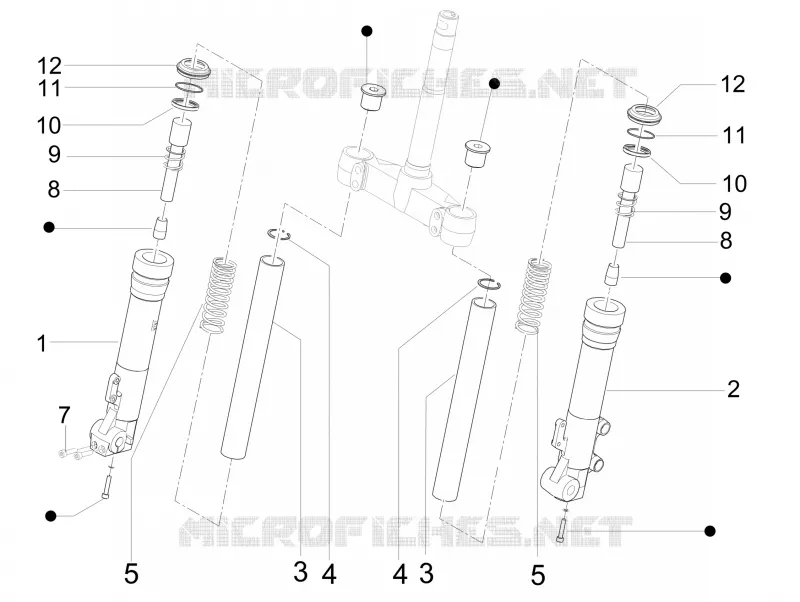Composants de la fourche (Escorts) PIAGGIO PIAGGIO-SCOOTER 250 X-EVO 2013  X Evo Euro 3