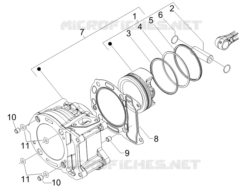 Groupe cylindre-piston-axe PIAGGIO PIAGGIO-SCOOTER 250 X-EVO 2008  X Evo Euro 3