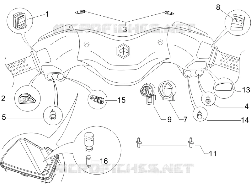 Inverseurs - Commutateurs - Boutons - Interrupteurs PIAGGIO PIAGGIO-SCOOTER 250 X-EVO 2014  X Evo Euro 3