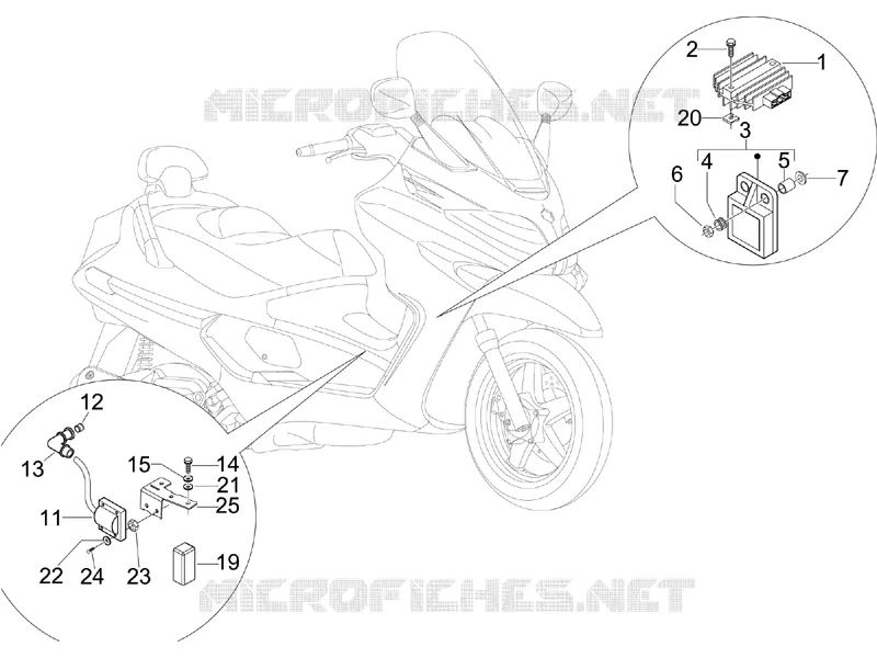 Régulateurs de tension - Centrales electroniques - Bobine H.T. PIAGGIO PIAGGIO-SCOOTER 250 X-EVO 2015  X Evo Euro 3