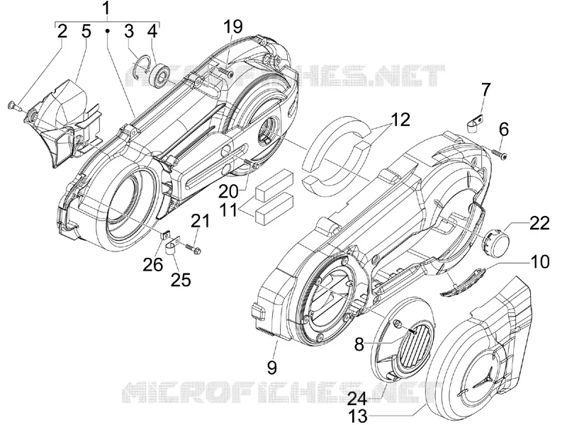 Couvercle carter - Refoidissement carter PIAGGIO PIAGGIO-SCOOTER 400 X-EVO 2010  X Evo Euro 3