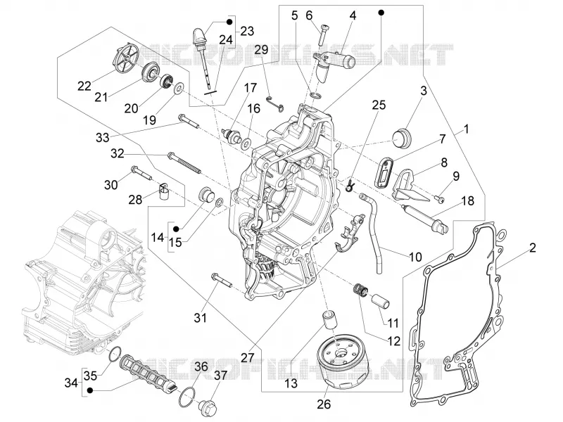 Couvercle volant magnetique - Filtre à huile PIAGGIO PIAGGIO-SCOOTER 400 X-EVO 2011  X Evo Euro 3