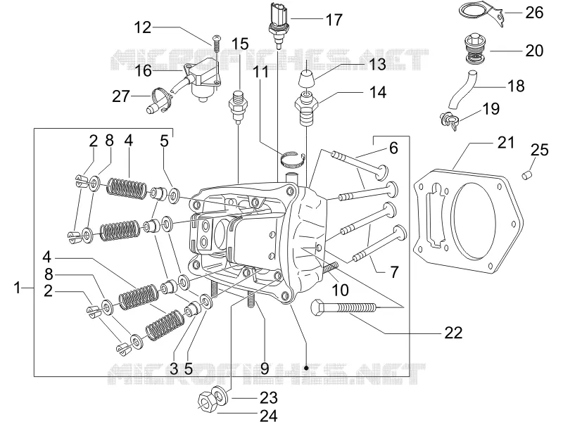 Ensemble culasse - Soupape PIAGGIO PIAGGIO-SCOOTER 400 X-EVO 2008  X Evo Euro 3