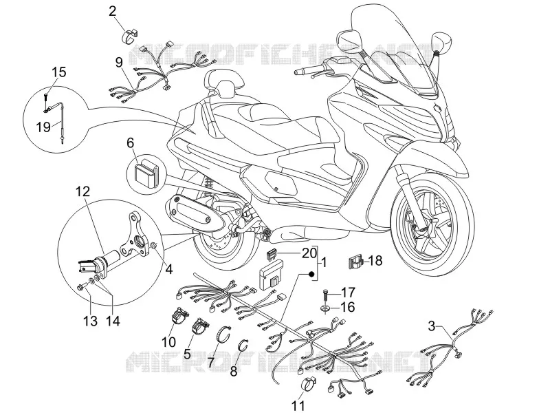 Faisceau de câbles principal PIAGGIO PIAGGIO-SCOOTER 400 X-EVO 2008  X Evo Euro 3