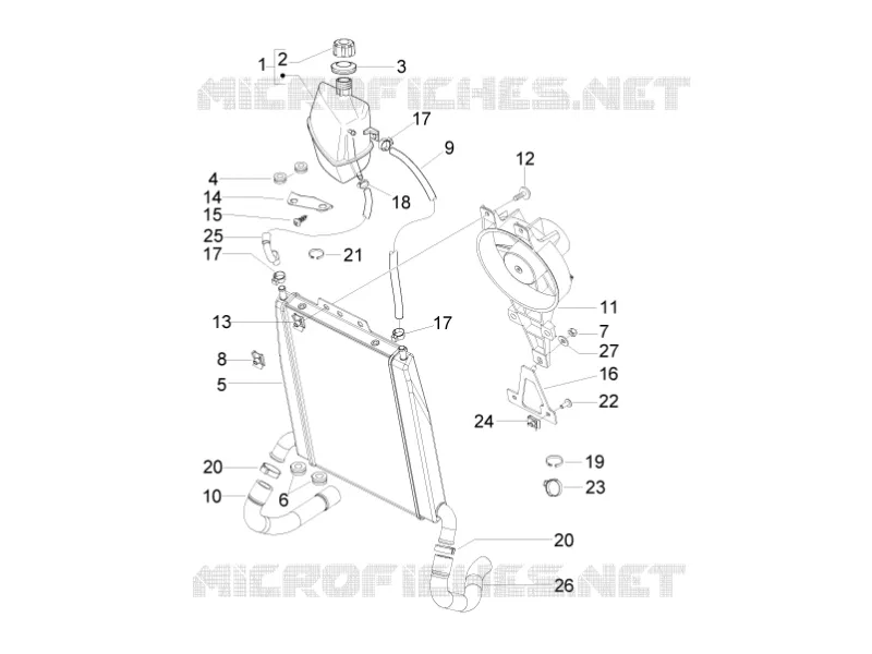 Instalation de refoidissement PIAGGIO PIAGGIO-SCOOTER 400 X-EVO 2011  X Evo Euro 3