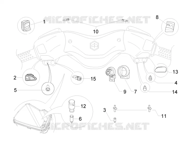 Inverseurs - Commutateurs - Boutons - Interrupteurs PIAGGIO PIAGGIO-SCOOTER 400 X-EVO 2008  X Evo Euro 3