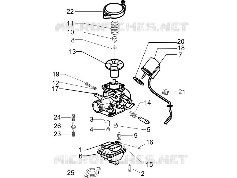 Composants de carburateur PIAGGIO PIAGGIO-SCOOTER 100 ZIP 2009  Zip 4T