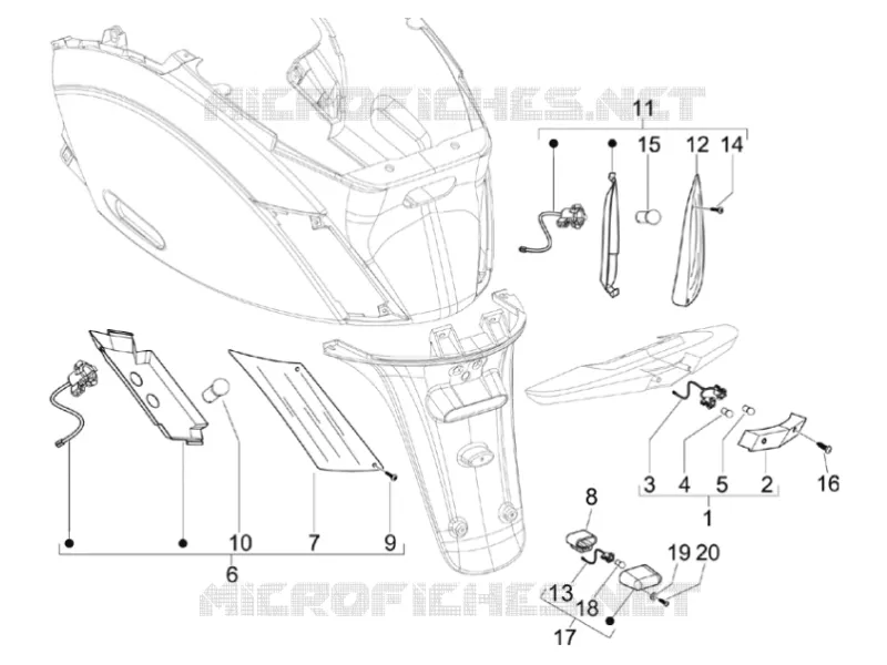 Eclairages arrière - Clignotants PIAGGIO PIAGGIO-SCOOTER 100 ZIP 2009  Zip 4T
