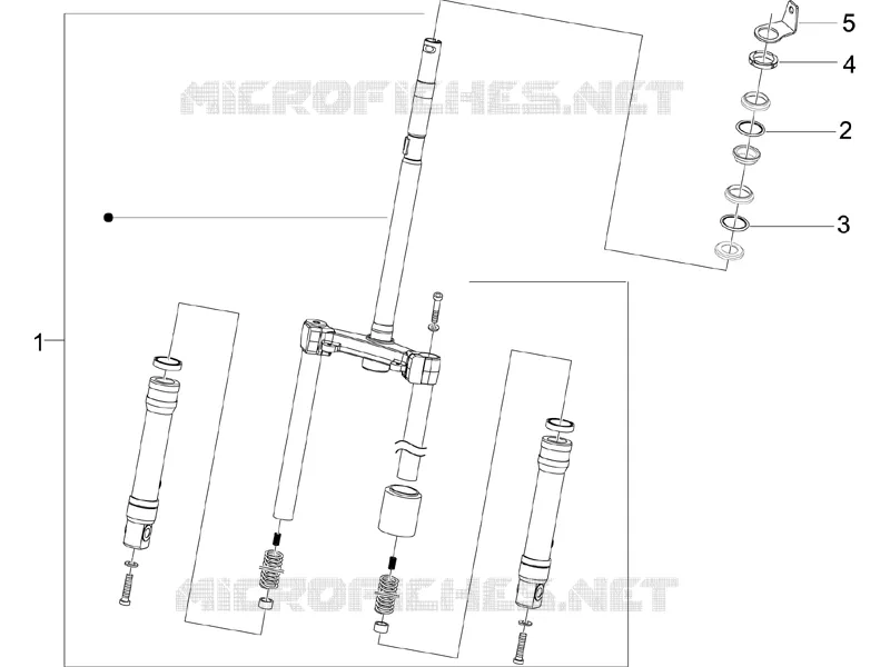 Fourche/tube direction - Ensemble butée dir. PIAGGIO PIAGGIO-SCOOTER 50 ZIP 2009  Zip 2T