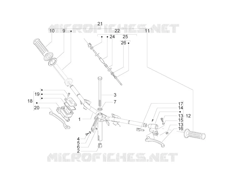 Guidon - Maître cylindre PIAGGIO PIAGGIO-SCOOTER 50 ZIP 2014  Zip 2T