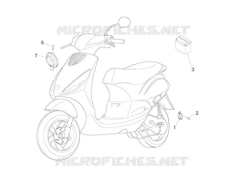 Relais - Batterie - Avertisseur sonore PIAGGIO PIAGGIO-SCOOTER 50 ZIP 2014  Zip 2T