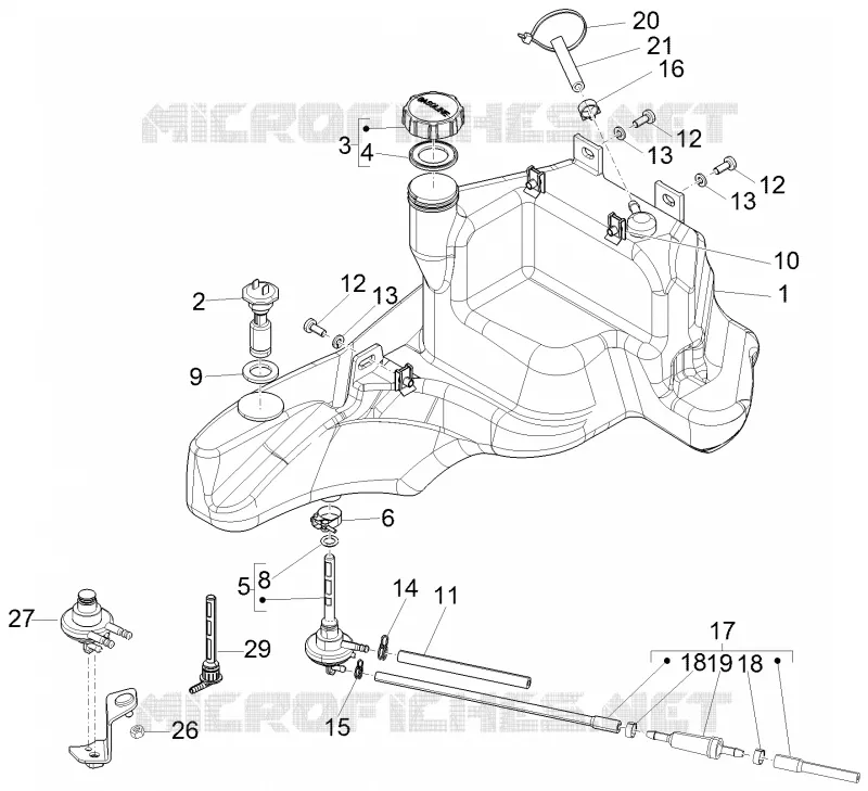 Réservoir carburant PIAGGIO PIAGGIO-SCOOTER 50 ZIP 2011  Zip 2T