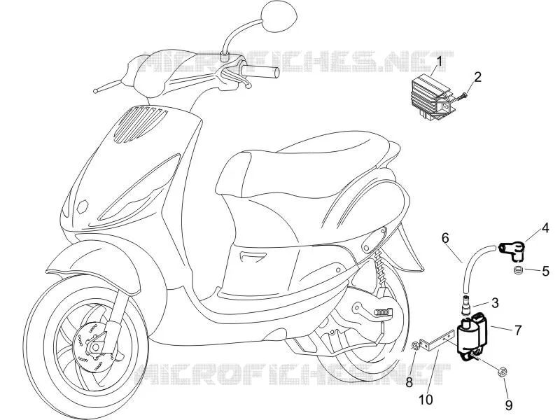 Régulateurs de tension - Centrales electroniques - Bobine H.T. PIAGGIO PIAGGIO-SCOOTER 50 ZIP 2013  Zip 4T