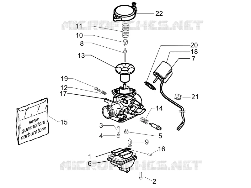 Composants de carburateur PIAGGIO PIAGGIO-SCOOTER 50 ZIP 2008  Zip 4T 25 Km-h