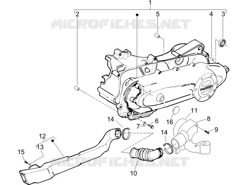 Couvercle carter - Refoidissement carter PIAGGIO PIAGGIO-SCOOTER 50 ZIP 2015  Zip 4T 25 Km-h