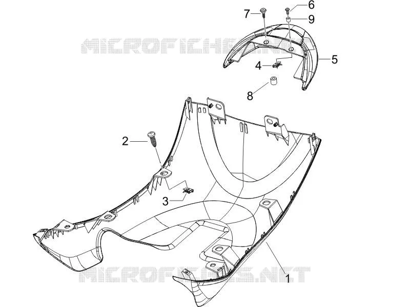Couvertures laterales - Spoiler PIAGGIO PIAGGIO-SCOOTER 50 ZIP 2014  Zip 4T 25 Km-h