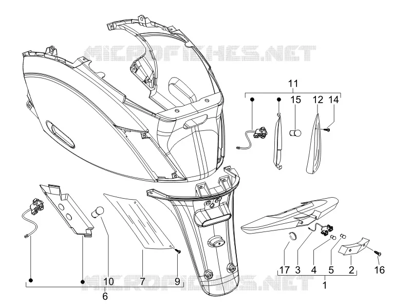 Eclairages arrière - Clignotants PIAGGIO PIAGGIO-SCOOTER 50 ZIP 2015  Zip 4T 25 Km-h