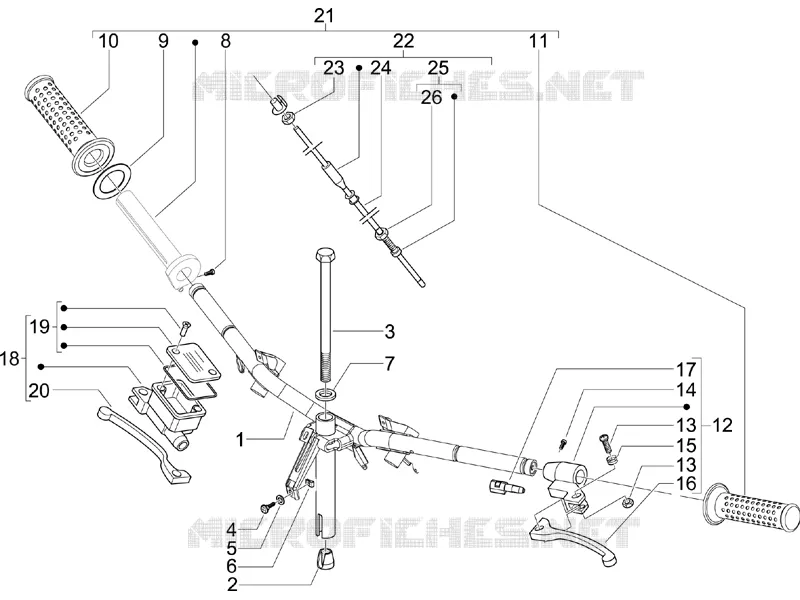 Guidon - Maître cylindre PIAGGIO PIAGGIO-SCOOTER 50 ZIP 2007  Zip 4T 25 Km-h