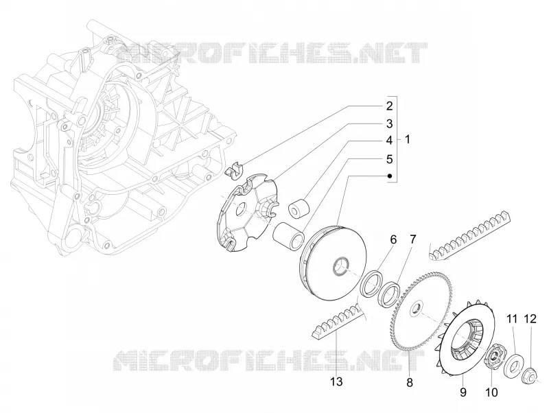 Poulie motrice PIAGGIO PIAGGIO-SCOOTER 50 ZIP 2014  Zip 4T 25 Km-h